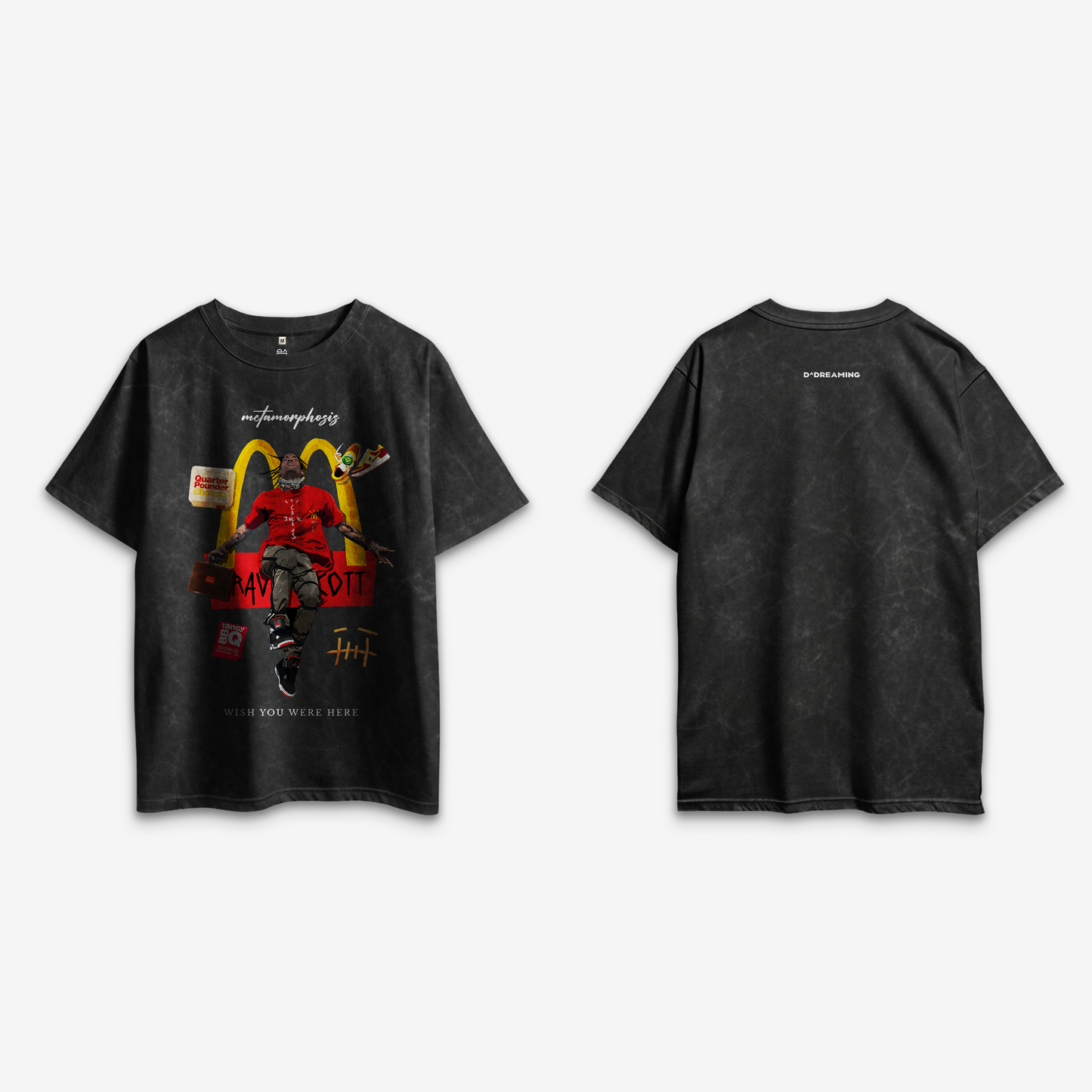 Travis Black Acid Oversized T-Shirt