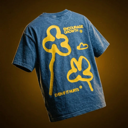 Encourage Growth Denim Wash - Oversized T-Shirt