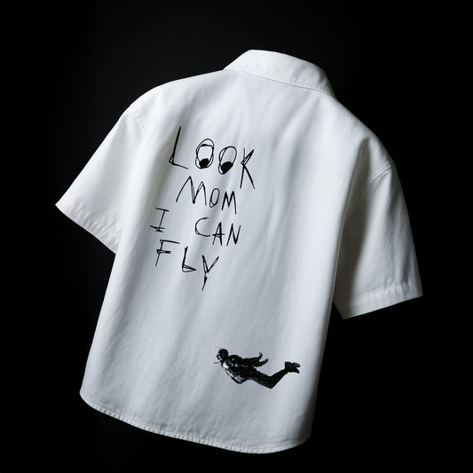 Look mom I can fly x Travis Scott White Shirt
