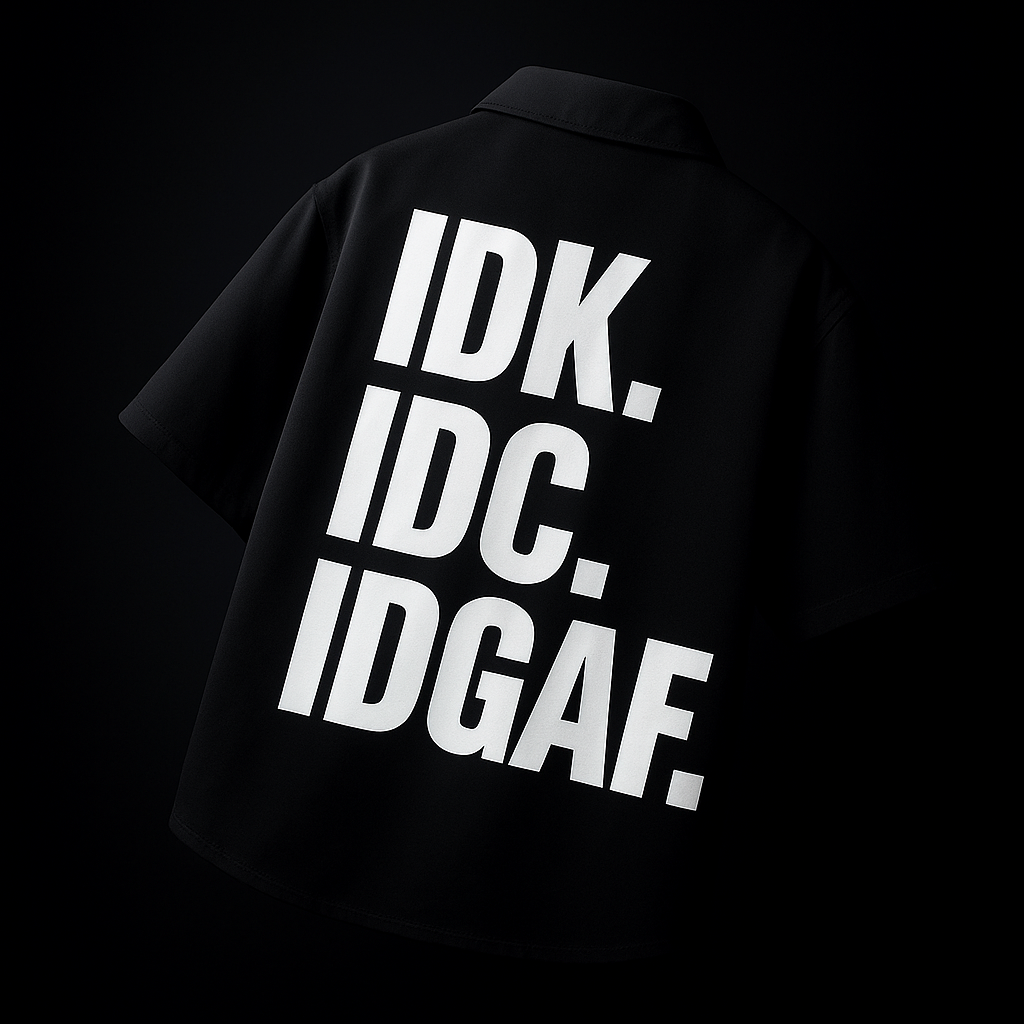 IDK IDC IDGAF [Glow in the Dark] Shirt